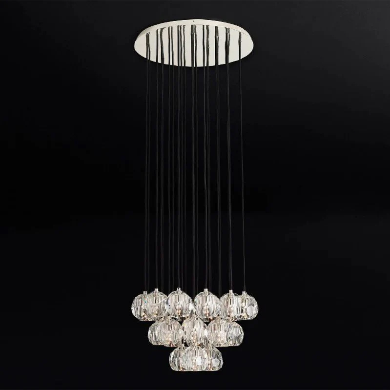 Kristal Glass Round Cluster Chandelier 24