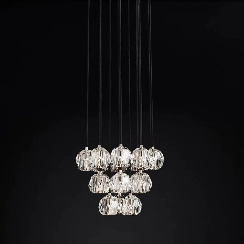 Kristal Glass Round Cluster Chandelier 19