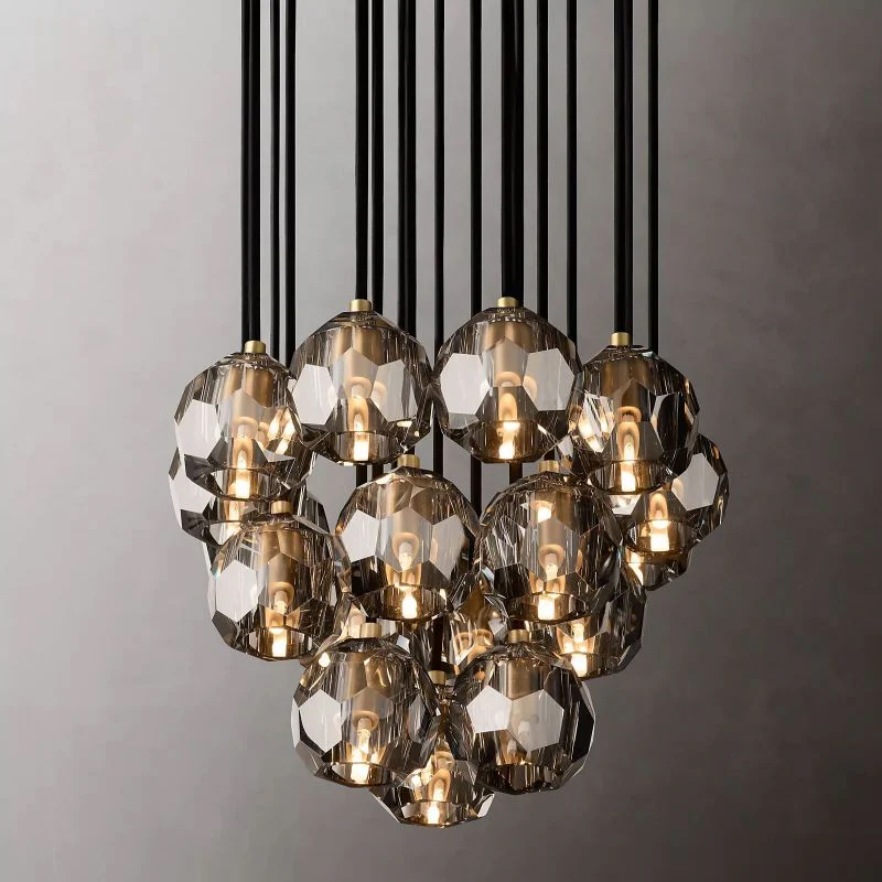 Kristal Glass Round Cluster Chandelier 19