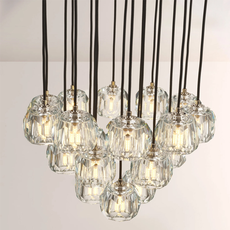 Kristal Glass Round Cluster Chandelier 19