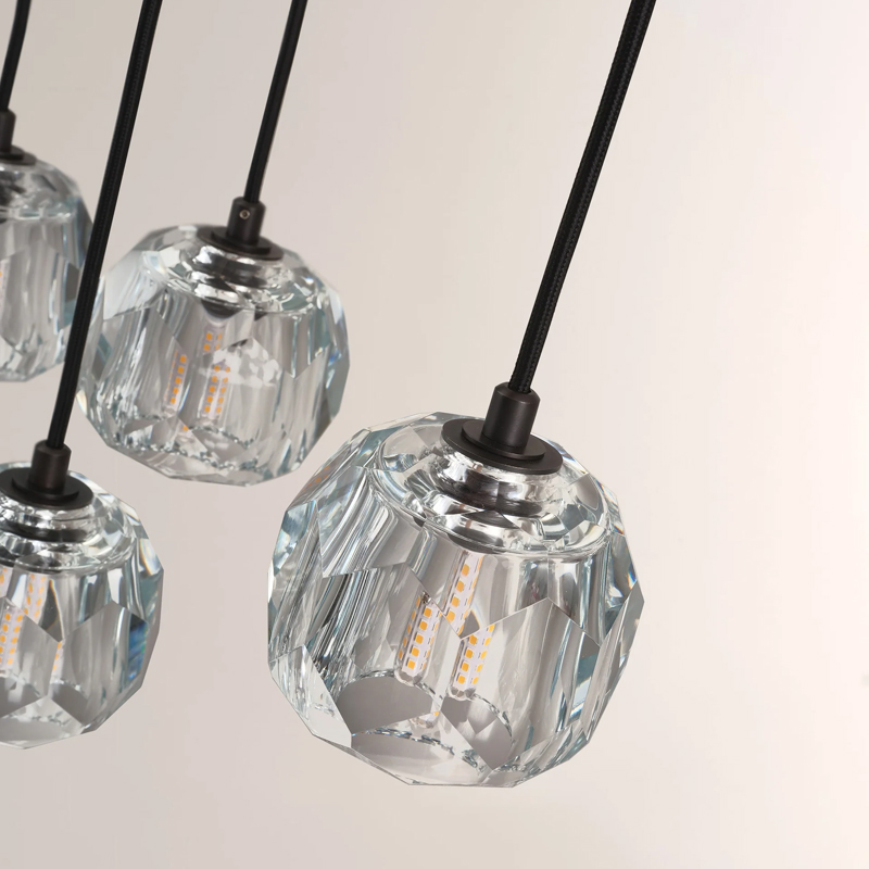 Kristal Glass Round Cluster Chandelier 14