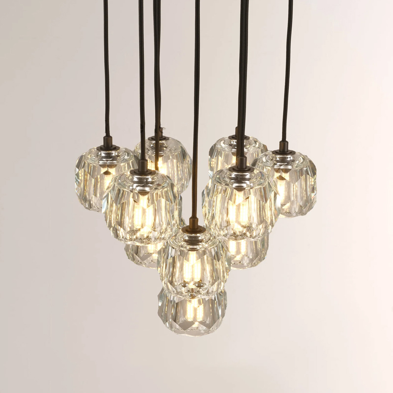 Kristal Glass Round Cluster Chandelier 14