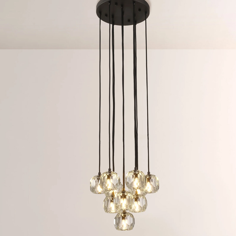 Kristal Glass Round Cluster Chandelier 14