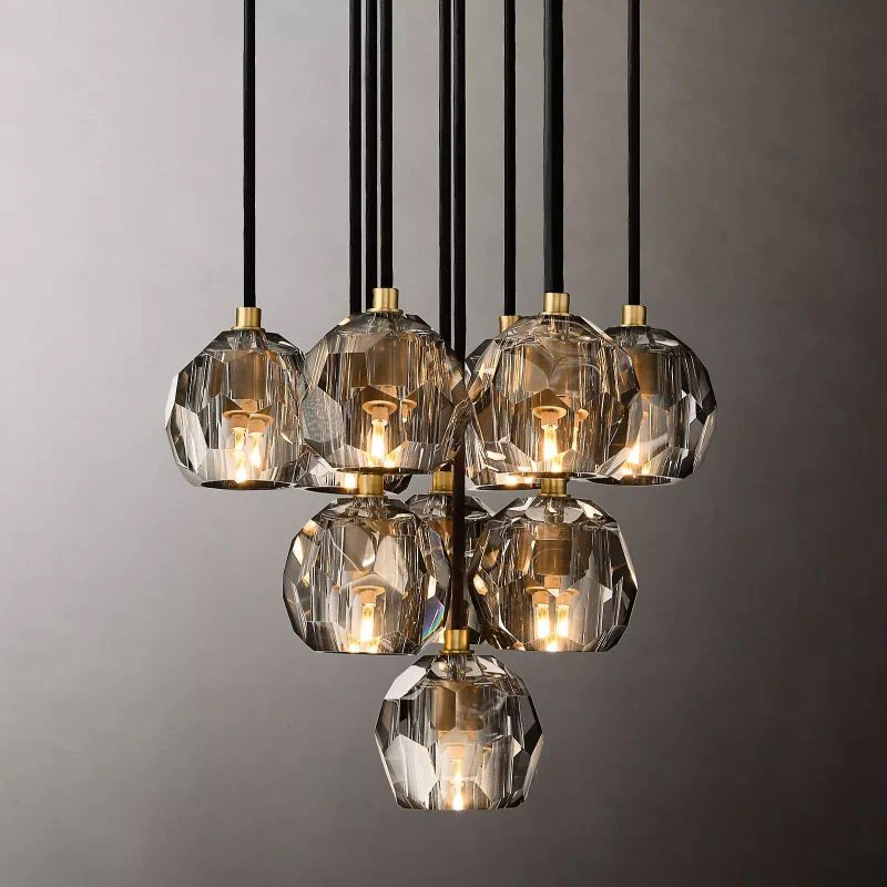Kristal Glass Round Cluster Chandelier 14