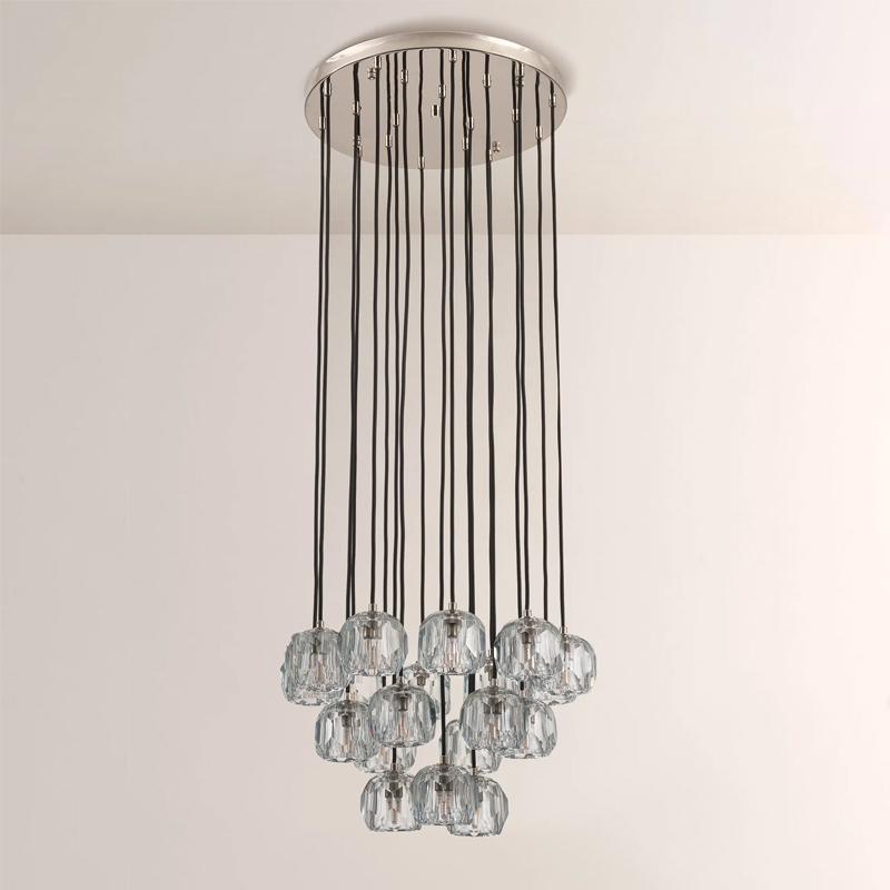 Kristal Glass Round Cluster Chandelier 19