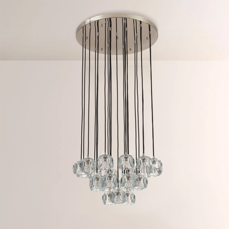 Kristal Glass Round Cluster Chandelier 24