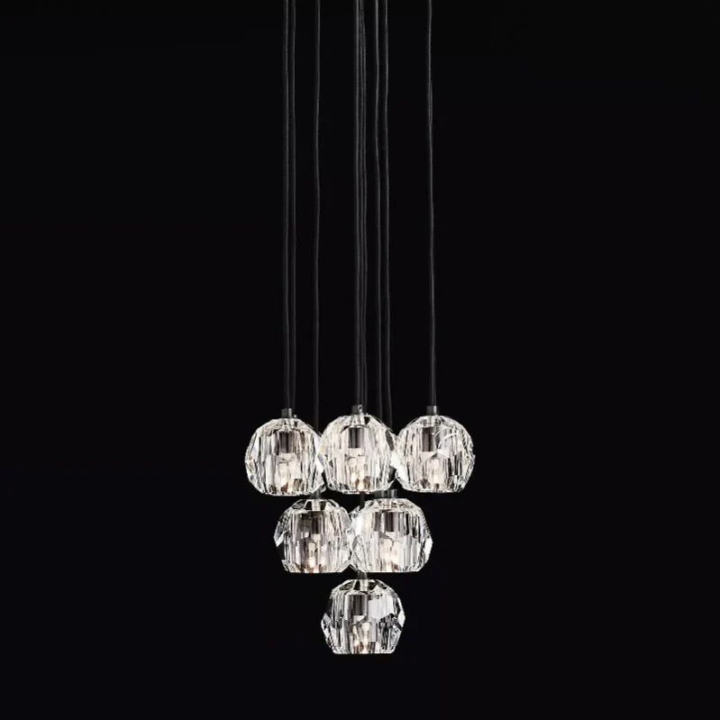 Kristal Glass Round Cluster Chandelier 14