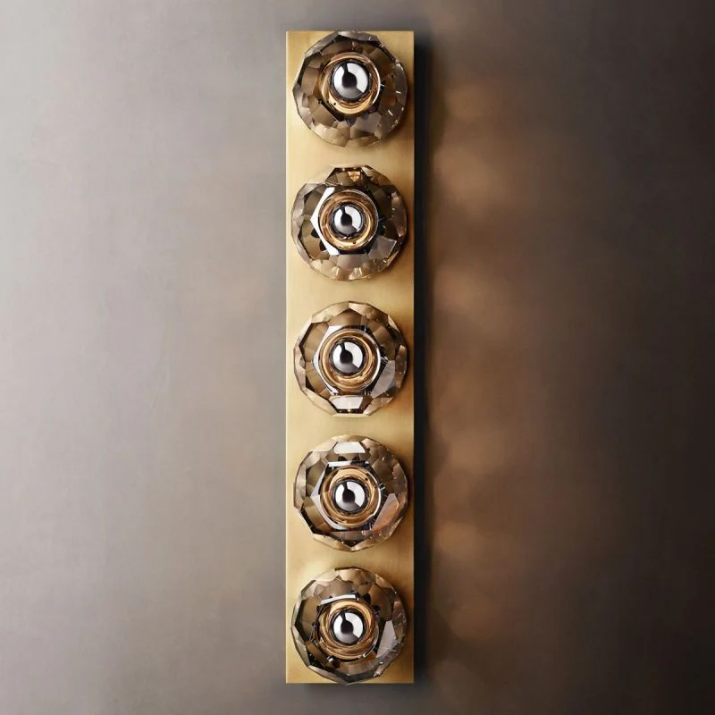 Kristal Smoke Glass Linear Grand Wall Sconce