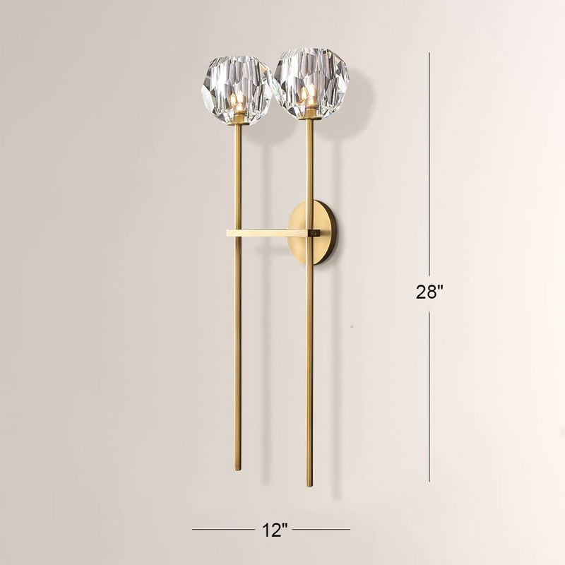 Kristal Clear Glass Double Grand Wall Sconce