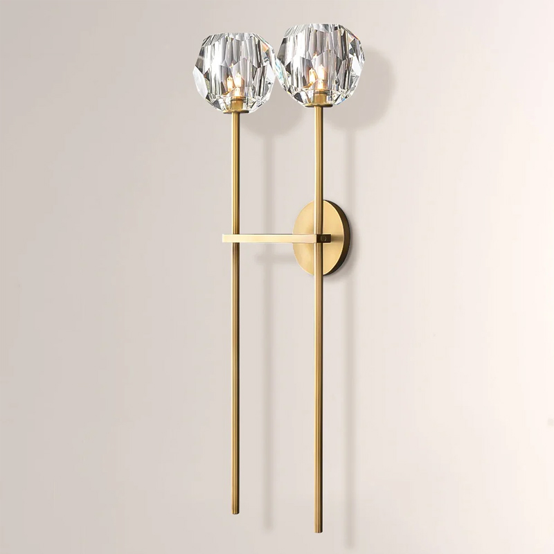 Kristal Clear Glass Double Grand Wall Sconce