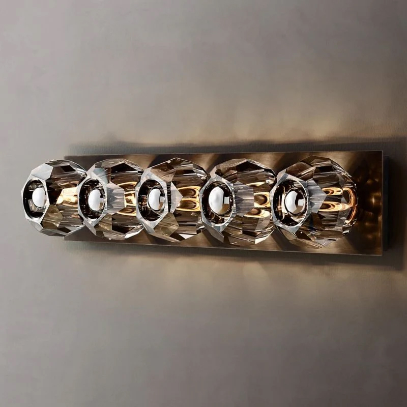Kristal Smoke Glass Linear Grand Wall Sconce