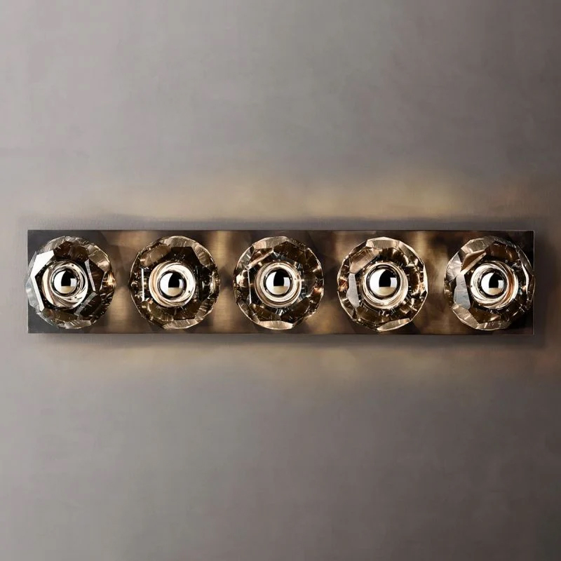 Kristal Smoke Glass Linear Grand Wall Sconce