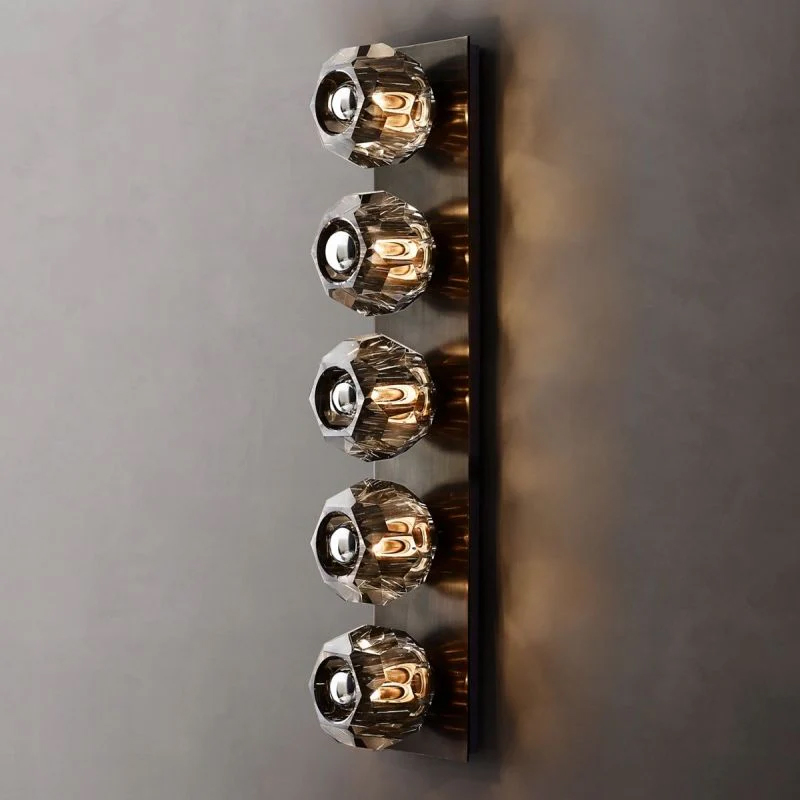 Kristal Smoke Glass Linear Grand Wall Sconce