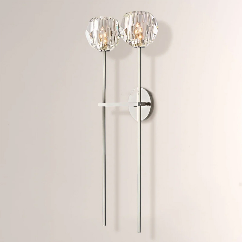 Kristal Clear Glass Double Grand Wall Sconce