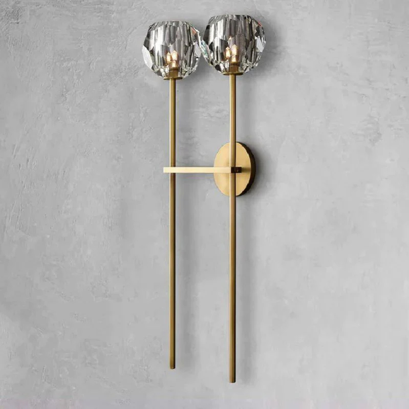 Kristal Clear Glass Double Grand Wall Sconce