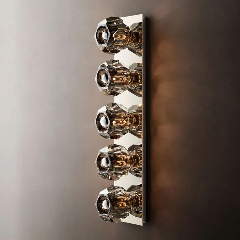 Kristal Smoke Glass Linear Grand Wall Sconce