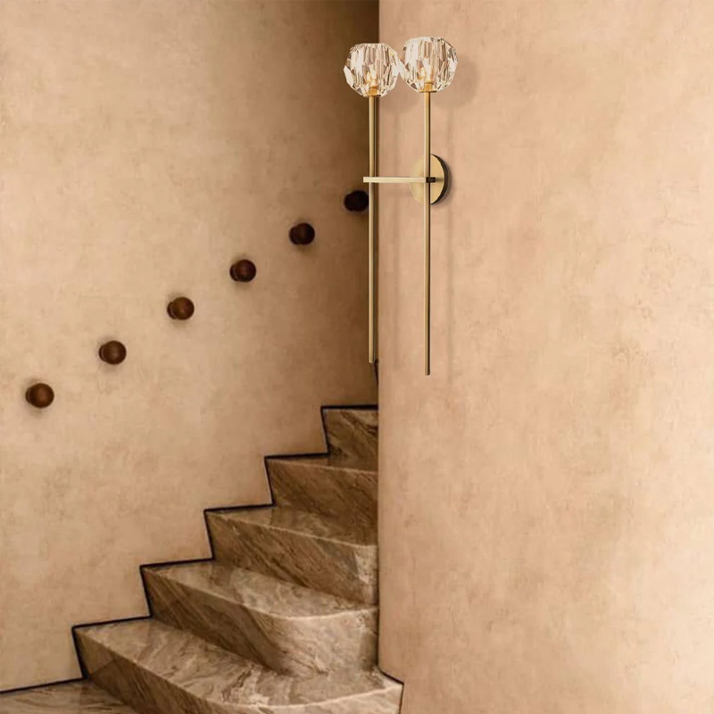 Kristal Clear Glass Double Grand Wall Sconce