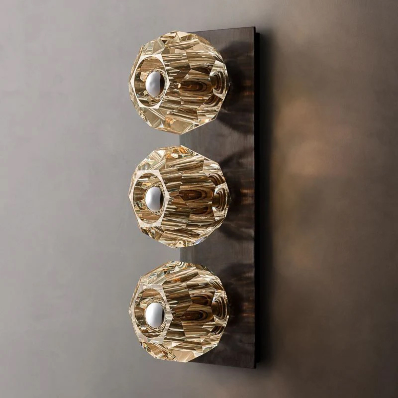 Kristal Clear Glass Linear Short Wall Sconce