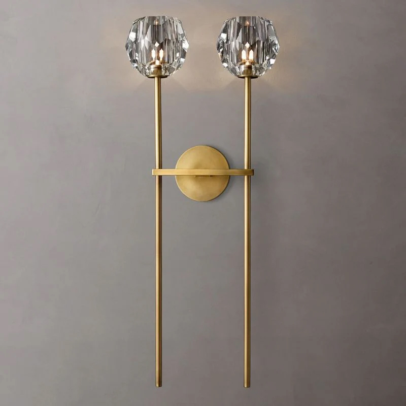 Kristal Clear Glass Double Grand Wall Sconce