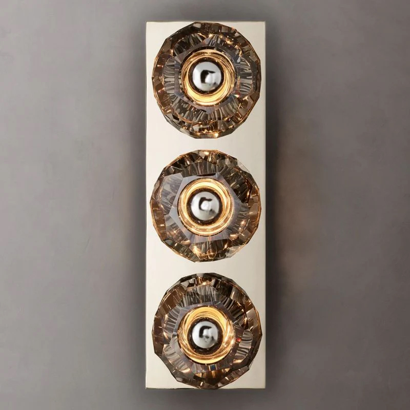 Kristal Smoke Glass Linear Short Wall Sconce