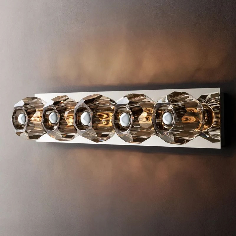 Kristal Smoke Glass Linear Grand Wall Sconce
