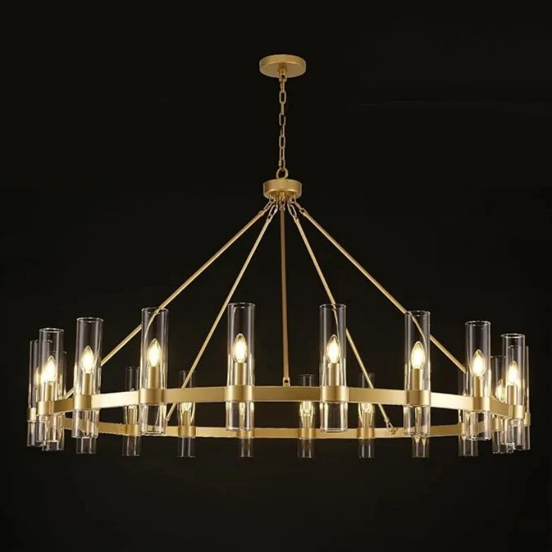Wagon Wheel Glass Chandelier 60