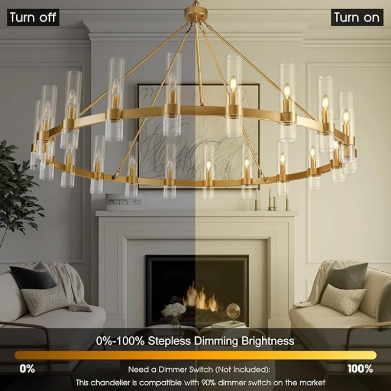Wagon Wheel Glass Chandelier 60