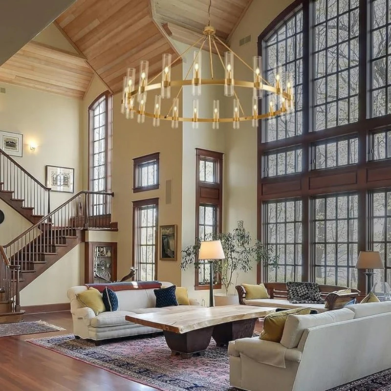 Wagon Wheel Glass Chandelier 60