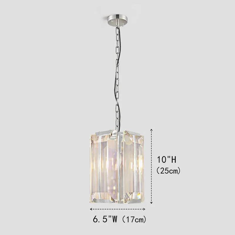 Harson Crystal Square Pendant 6.5