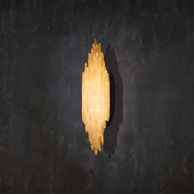 Selenite Crystal Wall Sconce 24“ 74”H