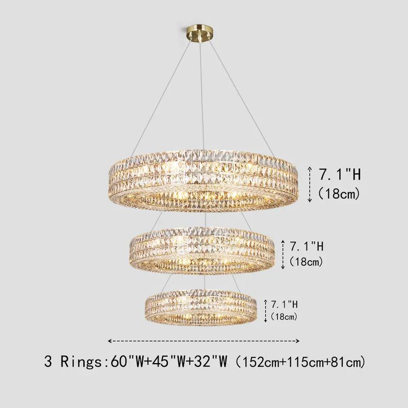 Brilliant Round Crystal Multi-Ring Chandelier