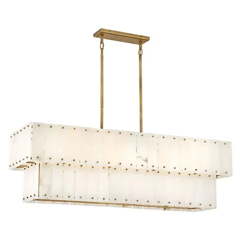 Simona Alabaster Linear 2-Tier Chandelier