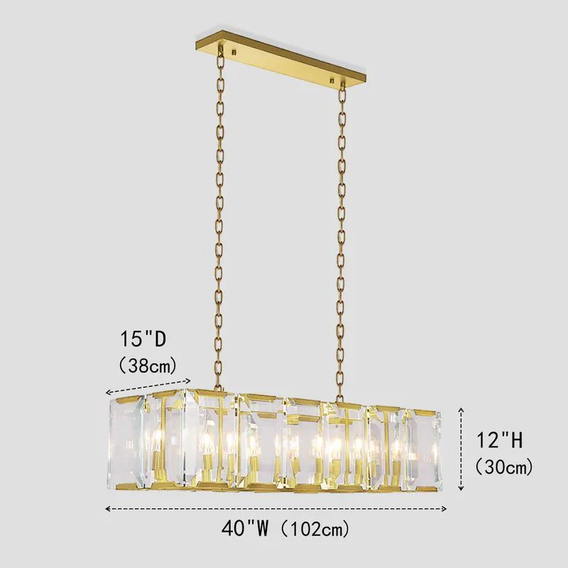 Harson Crystal Rectangular Chandelier
