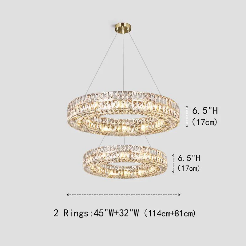 Brilliant Round Crystal Multi-Ring Chandelier