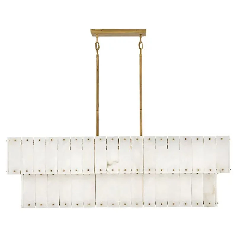 Simona Alabaster Linear 2-Tier Chandelier