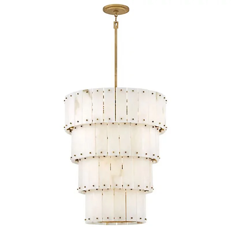 Simona Alabaster Round 4-Tier Chandelier