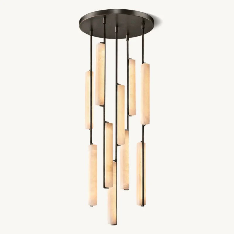 Audubos Alabaster Round Chandelier 24