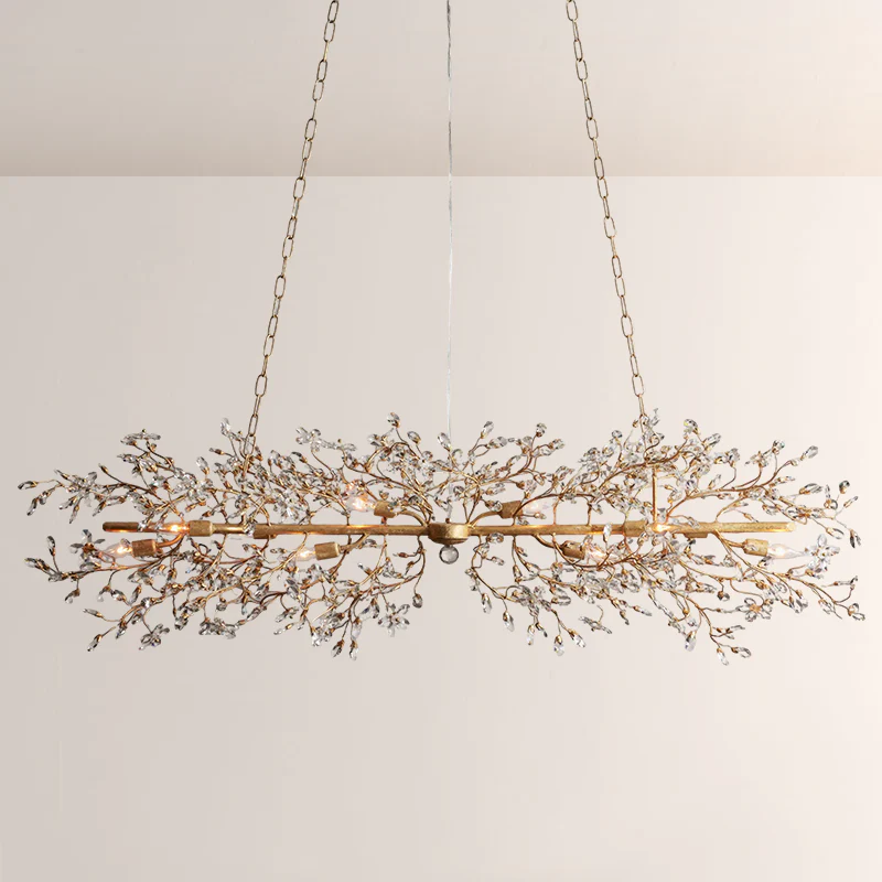 Crystal Flowers Fiore Linear Chandelier 51