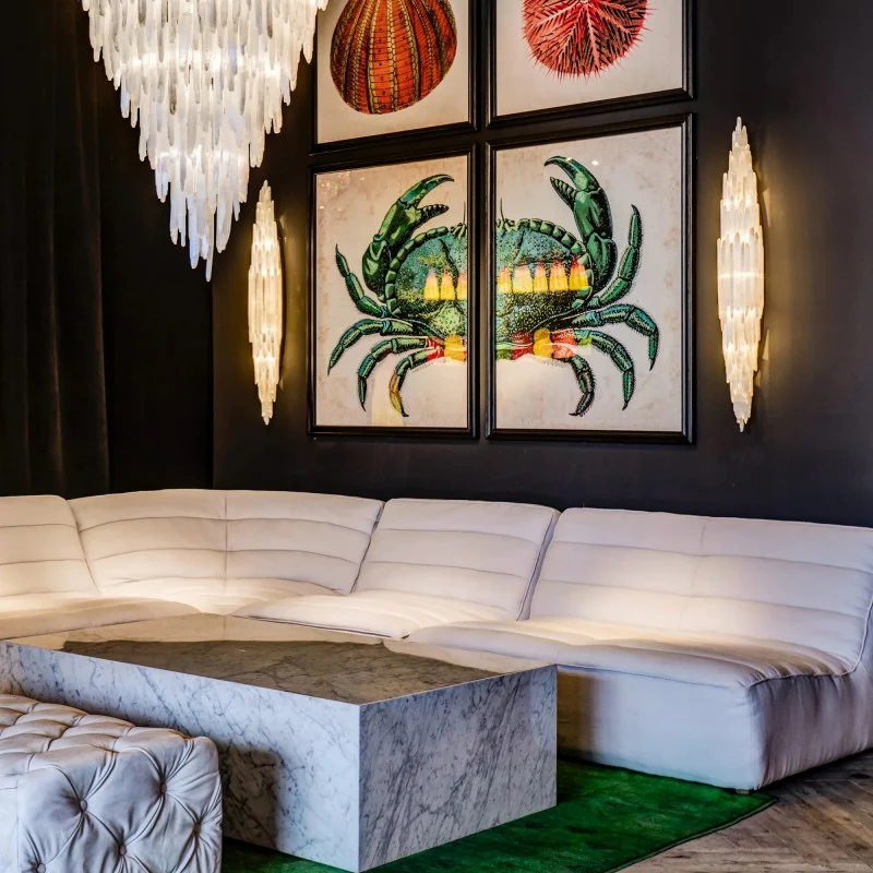 Selenite Crystal Wall Sconce 24“ 74”H