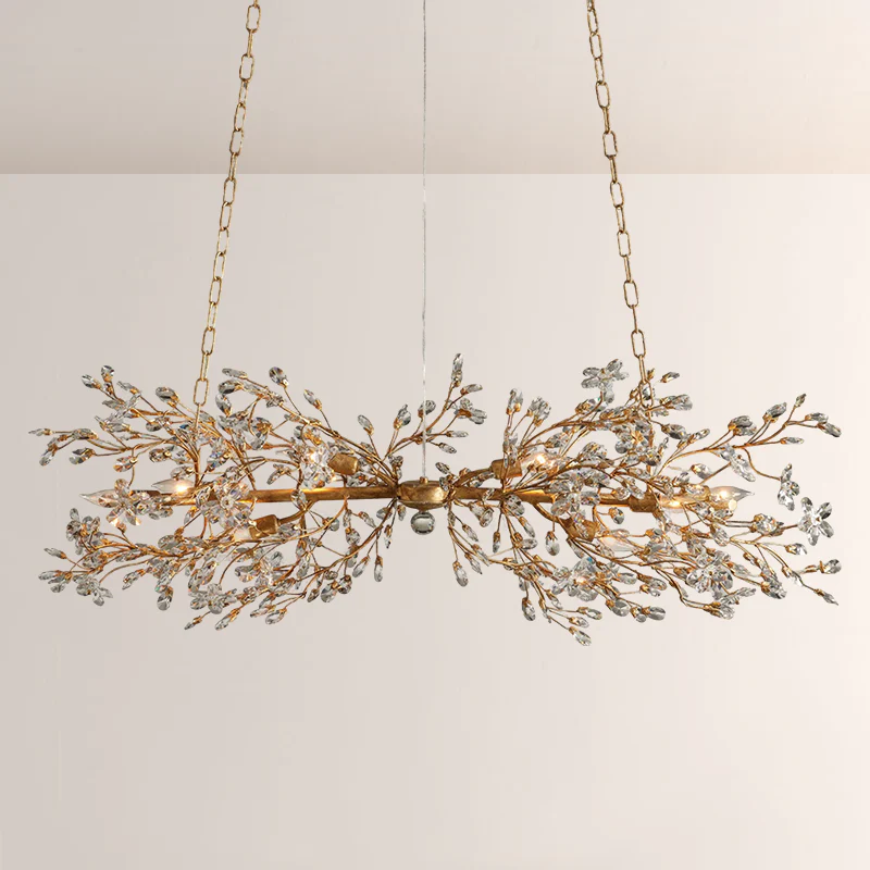 Crystal Flowers Fiore Linear Chandelier 51