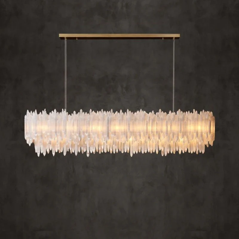 Selenite Crystal Rectangular Chandelier 72