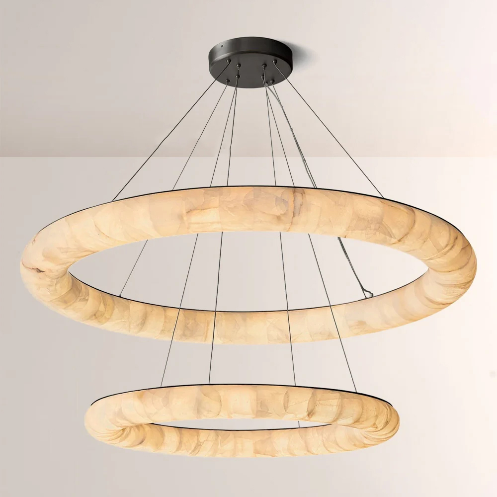 Rivage Lisse Two-Tiered Round Chandelier 61″D