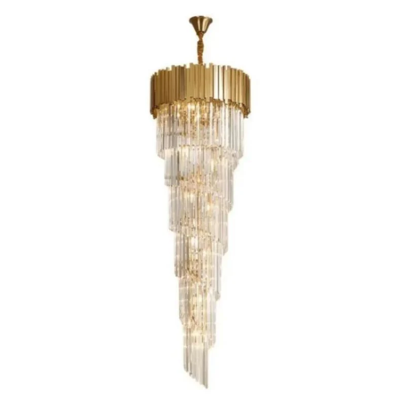 Rhea Golden Modern Crystal Chandelier
