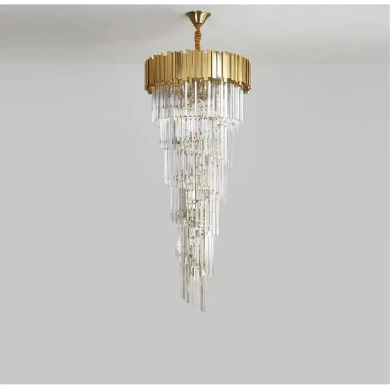 Rhea Golden Modern Crystal Chandelier