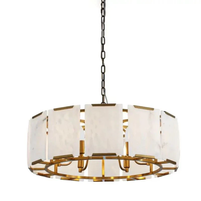 Ole Round Chandelier Alabaster