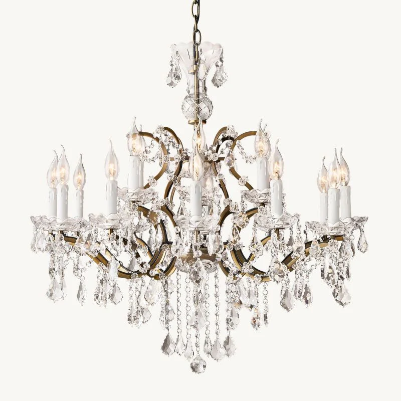 19TH C. Crystal Outdoor Chandelier 33”