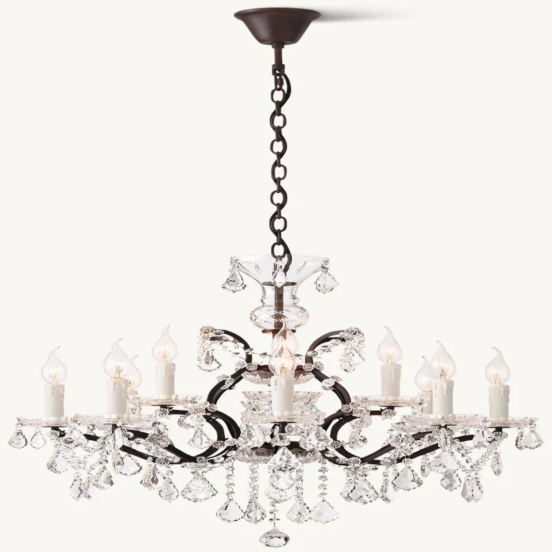 19TH C. Crystal Outdoor Chandelier 28”