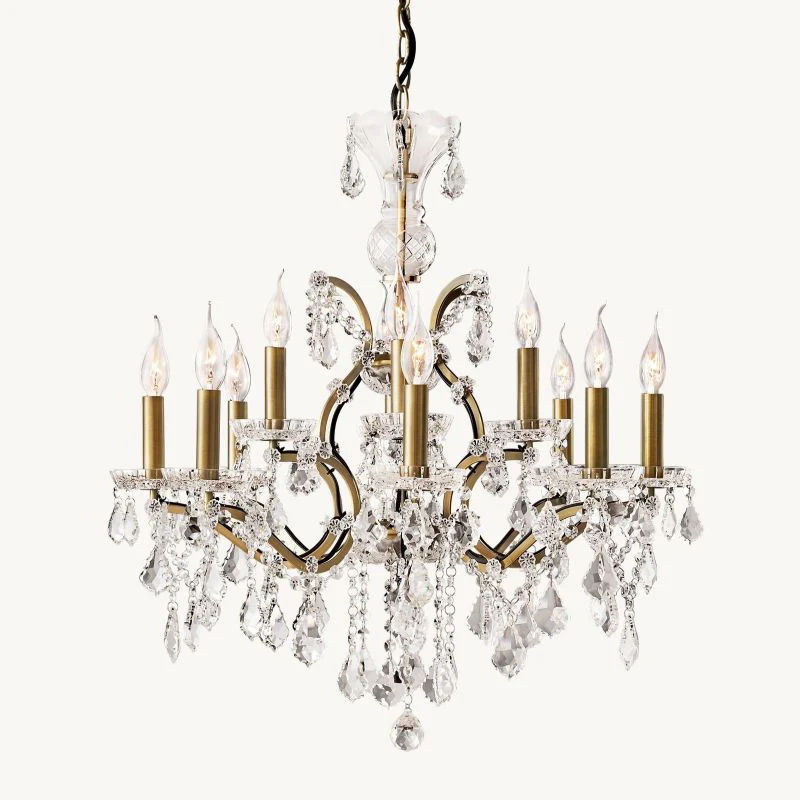 19TH C. Crystal Outdoor Chandelier 28”