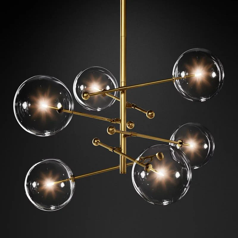 Glass Ball 6-stem Chandelier 55