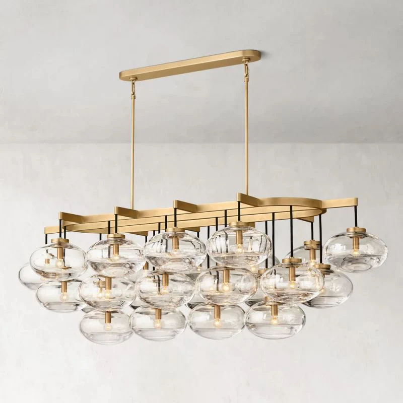 Glass Globe Linear Chandelier 72